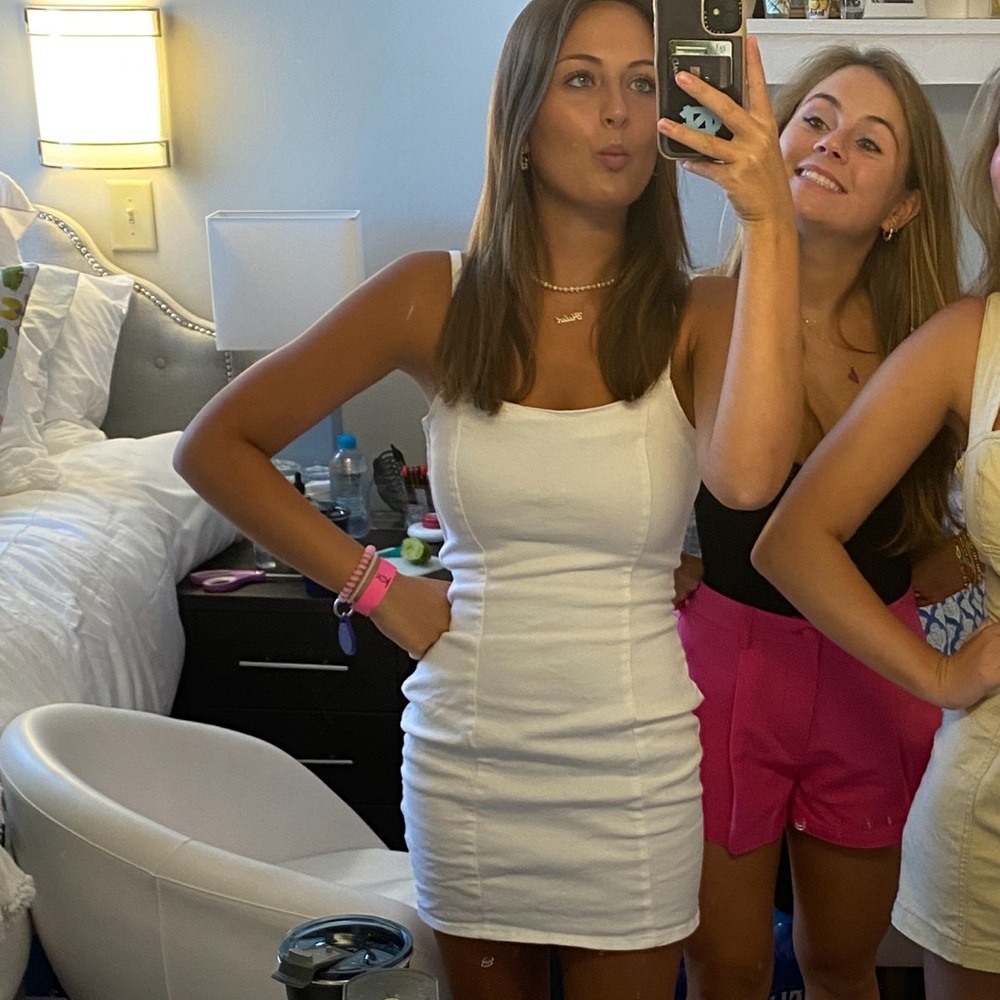 H&M White Denim Mini Dress